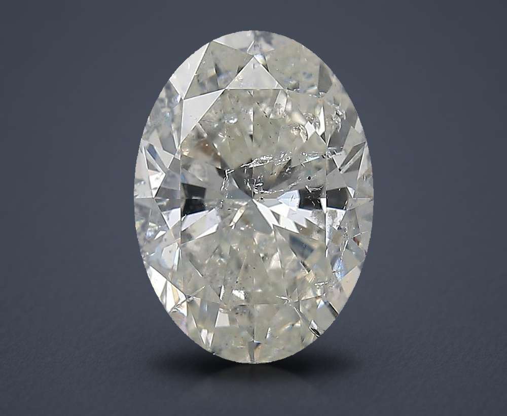 3.01ct H SI2 Rare Carat Ideal Cut Oval Diamond