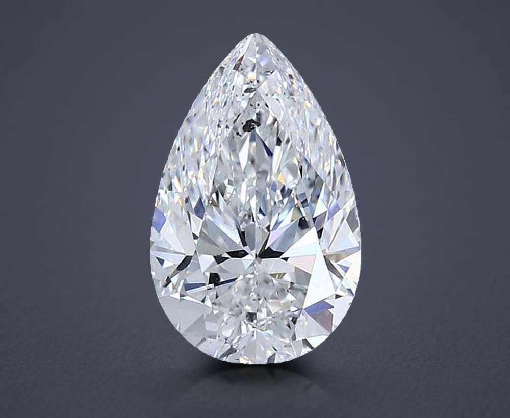 2.51ct D SI2 Rare Carat Ideal Cut Pear Diamond