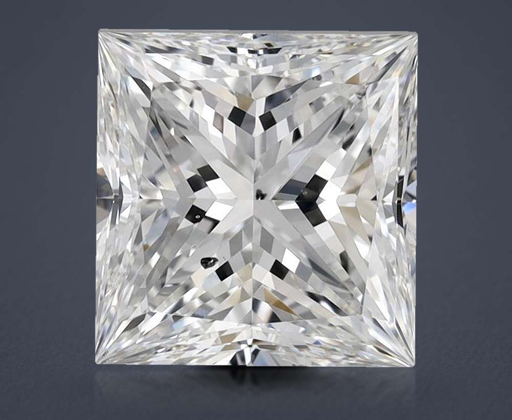 3.09ct E SI1 Rare Carat Ideal Cut Princess Diamond