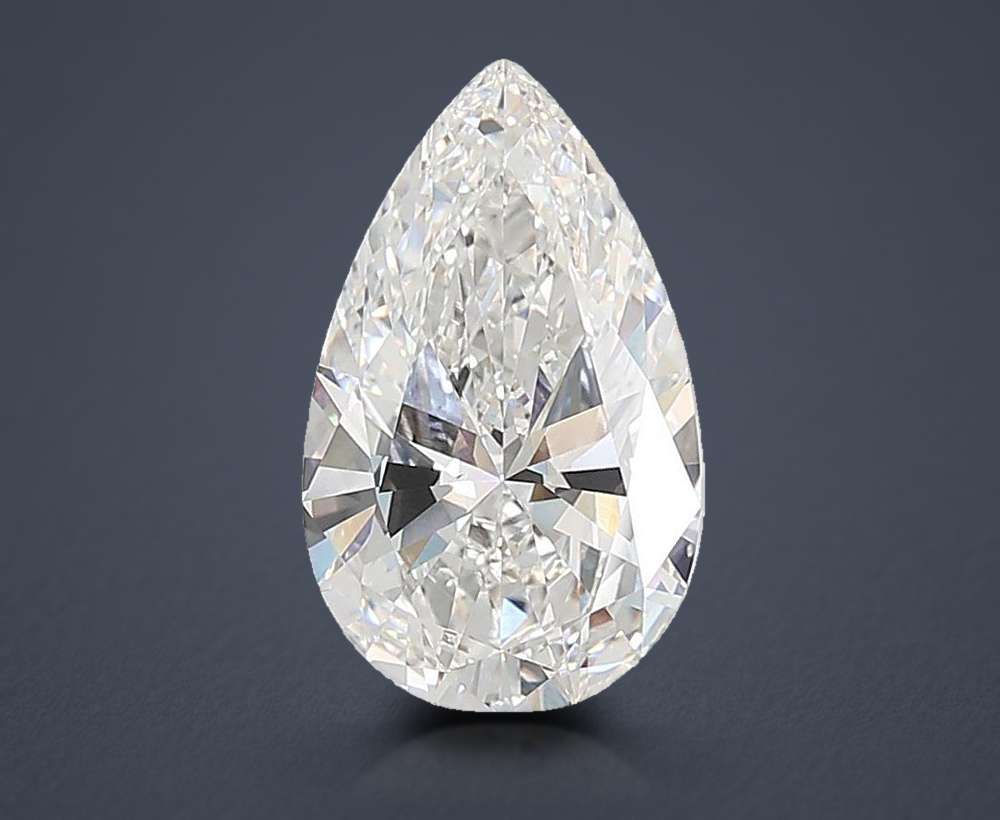 9.65ct F VVS2 Rare Carat Ideal Cut Pear Lab Grown Diamond