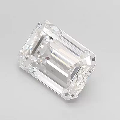 3.02ct F VVS2 Rare Carat Ideal Cut Emerald Lab Grown Diamond