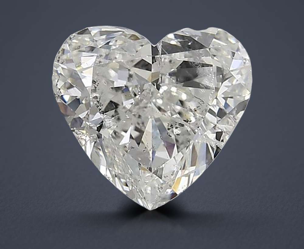 3.01ct G SI2 Rare Carat Ideal Cut Heart Diamond