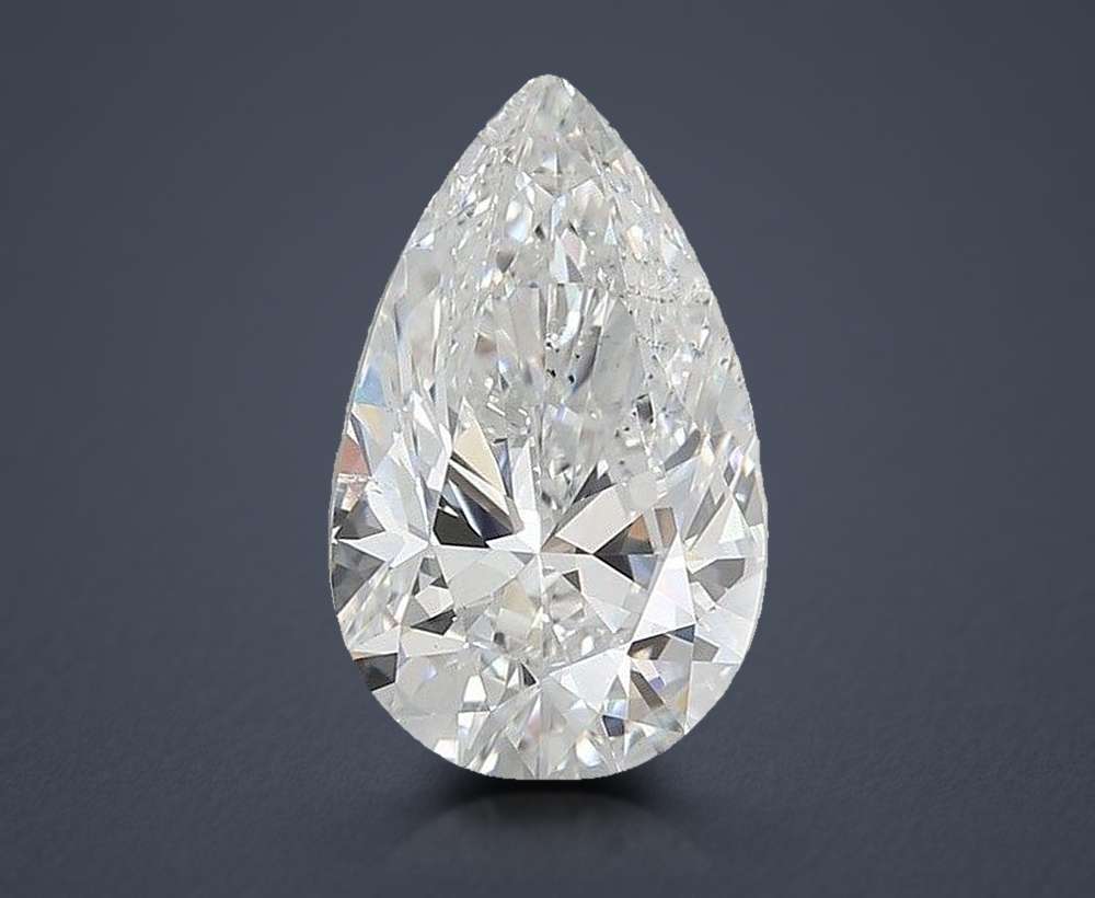 3.01ct E SI1 Rare Carat Ideal Cut Pear Lab Grown Diamond