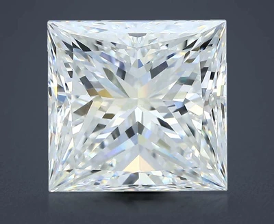 7.01ct H VVS2 Rare Carat Ideal Cut Princess Diamond