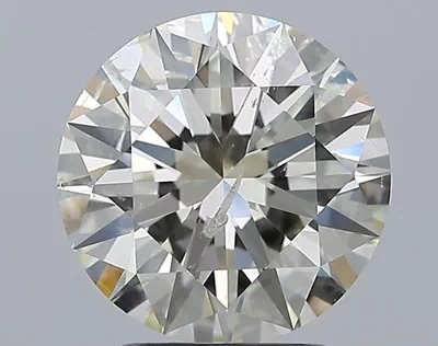 3.01ct J SI2 Rare Carat Ideal Cut Round Diamond