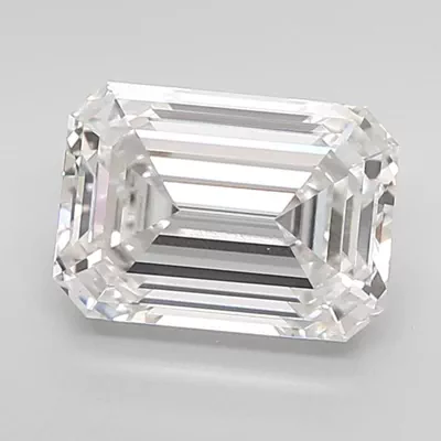 3.07ct F VVS2 Rare Carat Ideal Cut Emerald Lab Grown Diamond