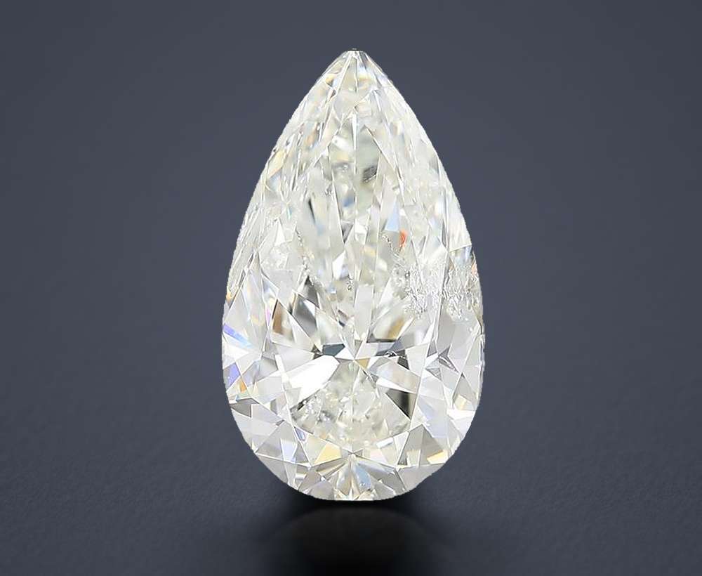 4.02ct H SI2 Rare Carat Ideal Cut Pear Diamond