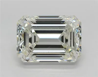 5.01ct F SI1 Rare Carat Ideal Cut Emerald Lab Grown Diamond