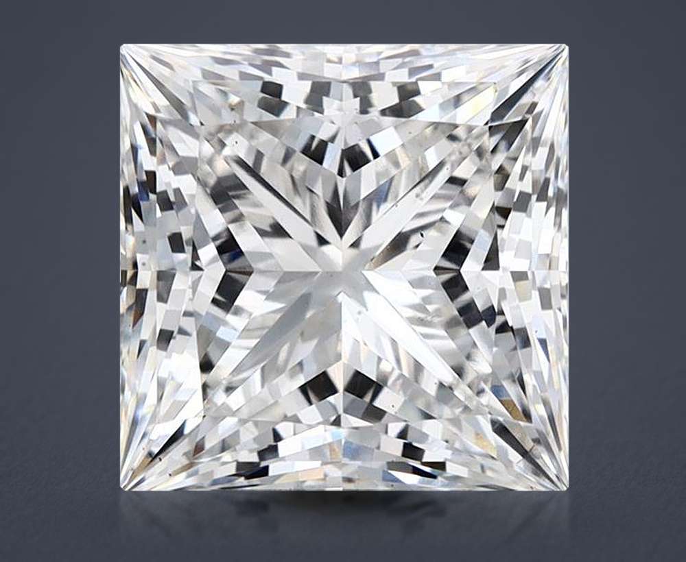 5.19ct F VS2 Rare Carat Ideal Cut Princess Lab Grown Diamond