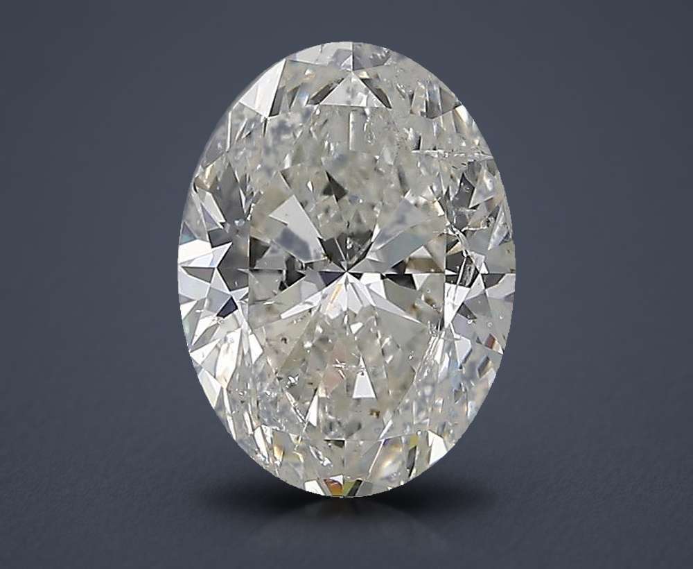 3.01ct H SI2 Rare Carat Ideal Cut Oval Diamond