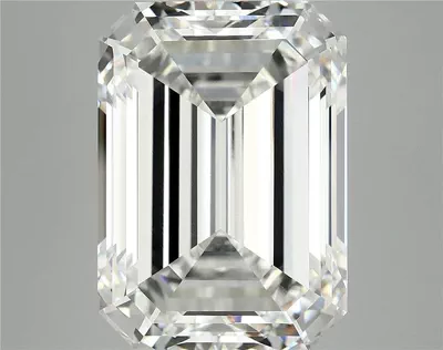 12.39ct F VVS2 Rare Carat Ideal Cut Emerald Lab Grown Diamond