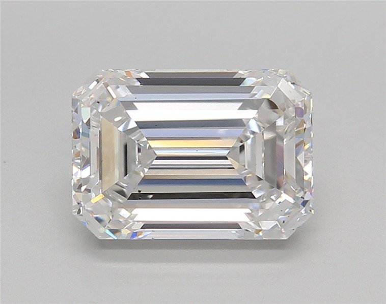 3.03ct D VS2 Rare Carat Ideal Cut Emerald Lab Grown Diamond