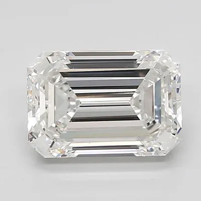 4.08ct F VVS2 Rare Carat Ideal Cut Emerald Lab Grown Diamond