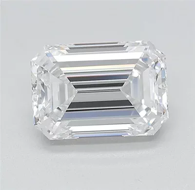 2.55ct F VS2 Rare Carat Ideal Cut Emerald Lab Grown Diamond