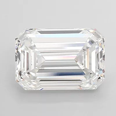 4.05ct F VVS2 Rare Carat Ideal Cut Emerald Lab Grown Diamond