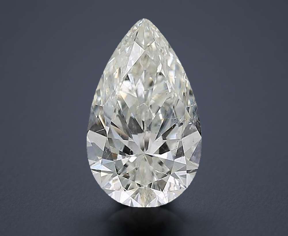 3.08ct J SI2 Rare Carat Ideal Cut Pear Diamond