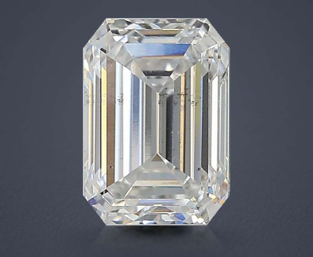 3.02ct E SI1 Rare Carat Ideal Cut Emerald Lab Grown Diamond