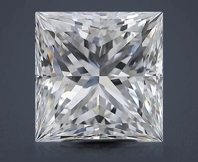 5.01ct F VS2 Rare Carat Ideal Cut Princess Diamond