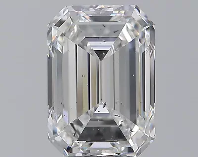 5.01ct F SI2 Rare Carat Ideal Cut Emerald Diamond