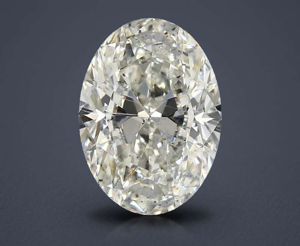 3.01ct K SI2 Rare Carat Ideal Cut Oval Diamond