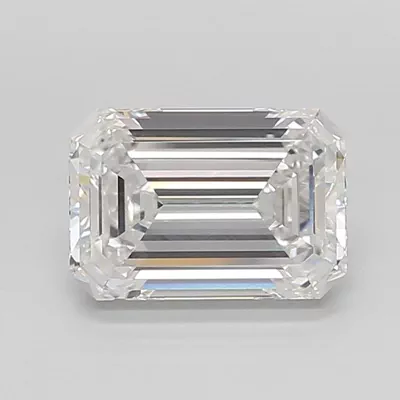 4.03ct F VS1 Rare Carat Ideal Cut Emerald Lab Grown Diamond