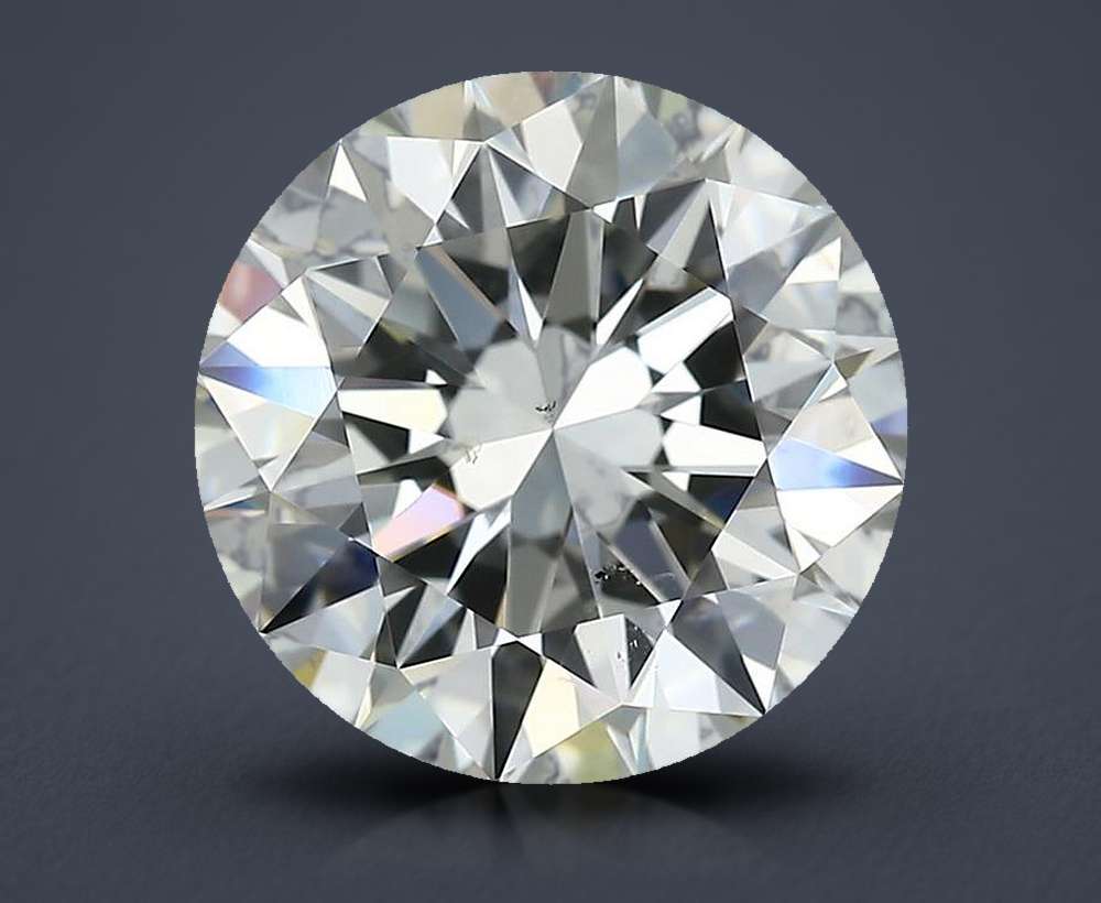 2.81ct K SI1 Rare Carat Ideal Cut Round Diamond