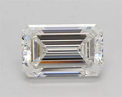 1.52ct F SI1 Rare Carat Ideal Cut Emerald Lab Grown Diamond