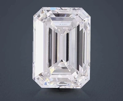 6.52ct E VVS2 Rare Carat Ideal Cut Emerald Lab Grown Diamond
