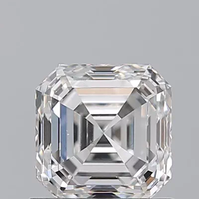 1.01ct F VS2 Rare Carat Ideal Cut Asscher Diamond