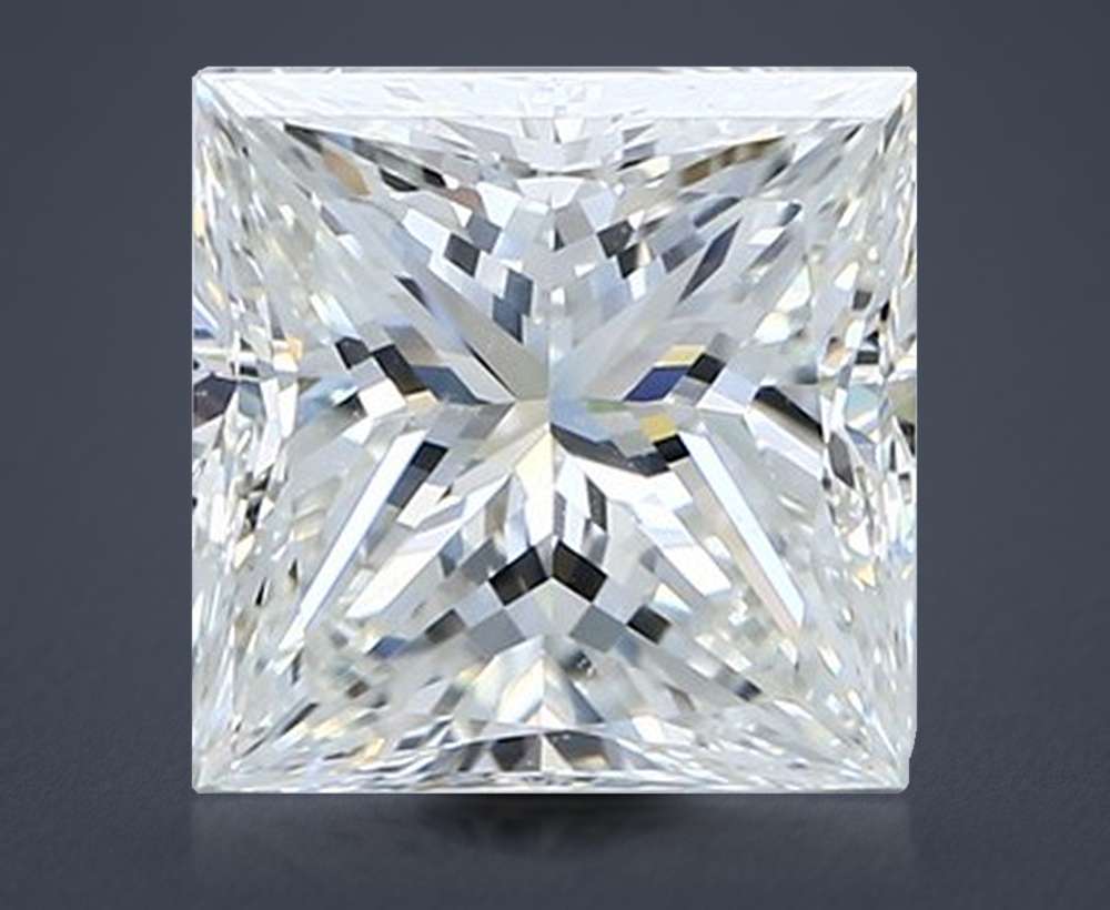 3.71ct H SI1 Excellent Cut Princess Diamond