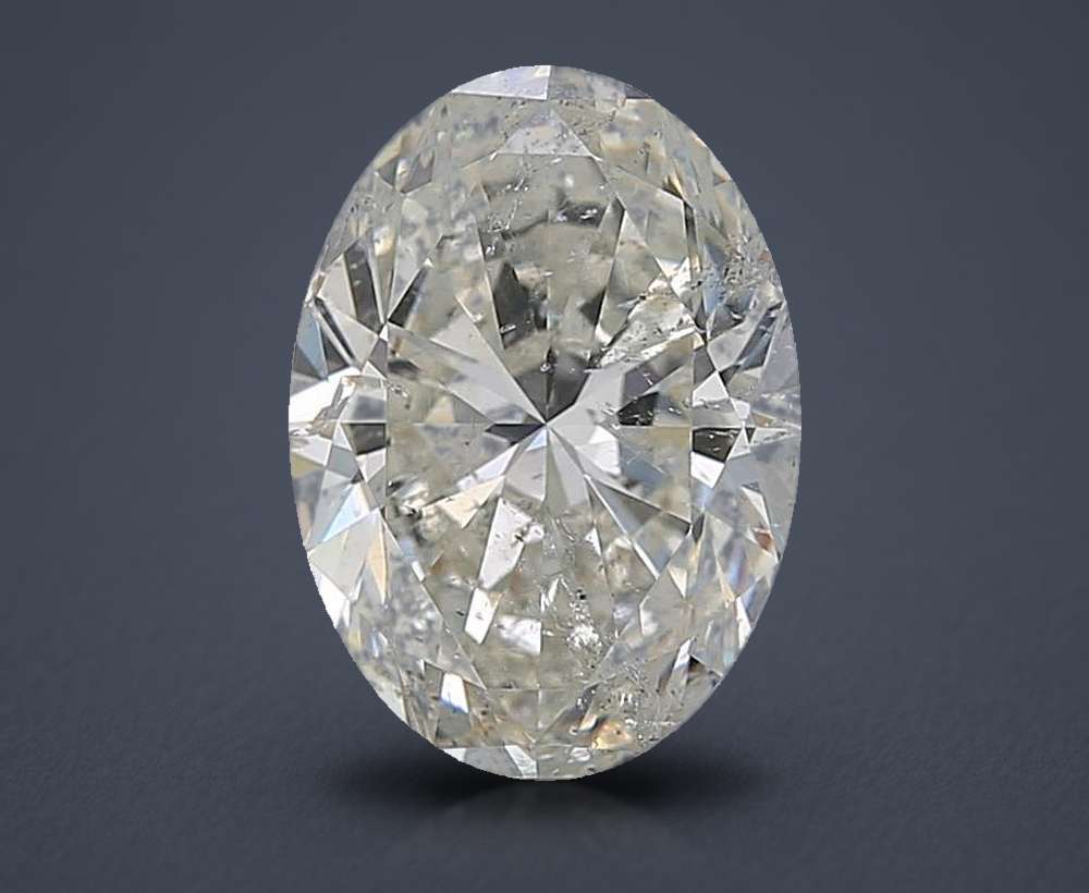 3.01ct H SI2 Rare Carat Ideal Cut Oval Diamond