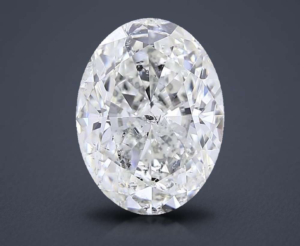 3.01ct H SI2 Rare Carat Ideal Cut Oval Diamond