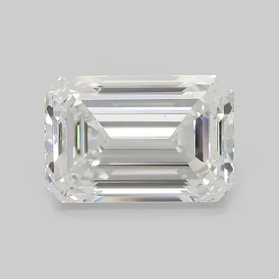 5.09ct F VS1 Rare Carat Ideal Cut Emerald Lab Grown Diamond