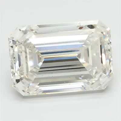 5.22ct F SI1 Rare Carat Ideal Cut Emerald Lab Grown Diamond