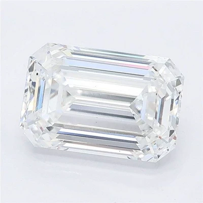 3.02ct D VS2 Excellent Cut Emerald Lab Grown Diamond