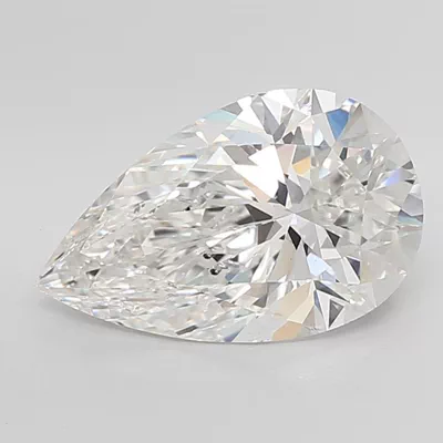 5.06ct F VS2 Rare Carat Ideal Cut Pear Lab Grown Diamond