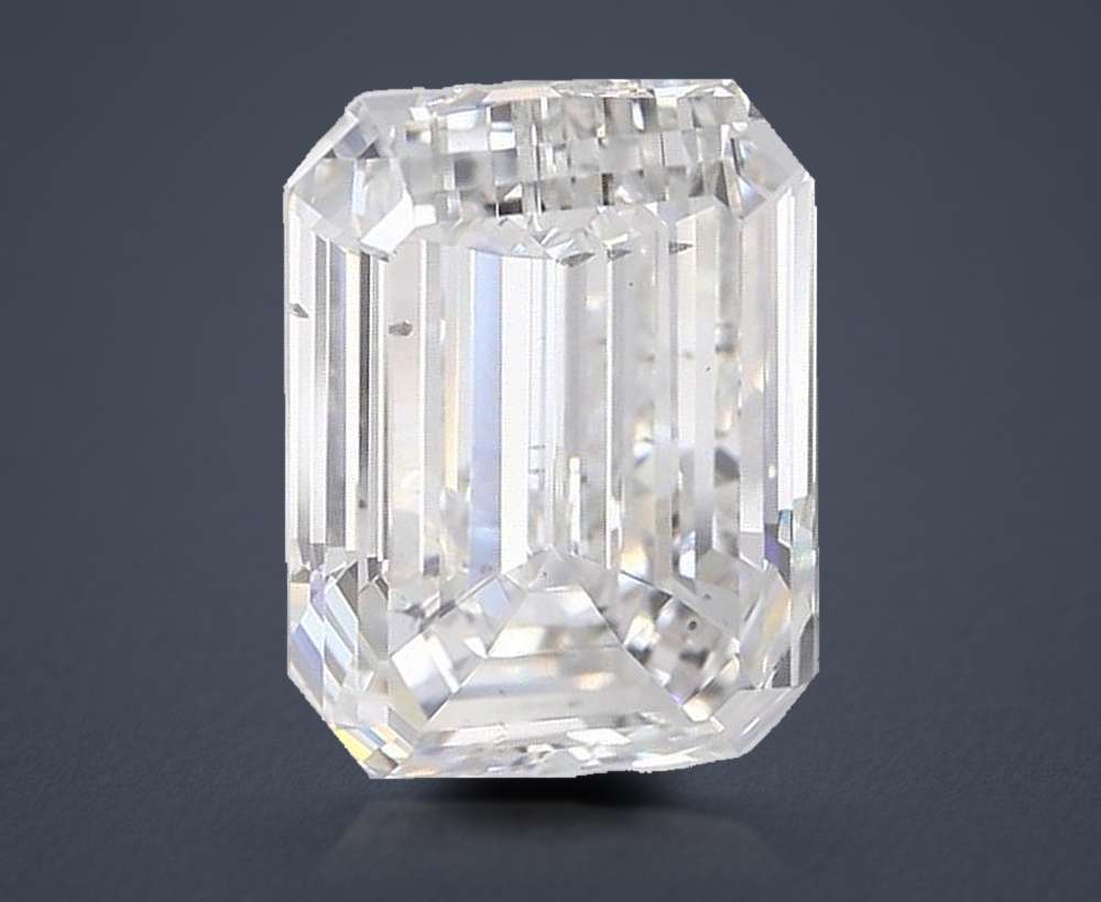 10.01ct G SI1 Rare Carat Ideal Cut Emerald Lab Grown Diamond