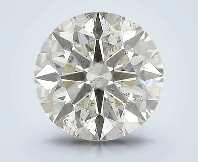 4.07ct K SI2 Rare Carat Ideal Cut Round Diamond