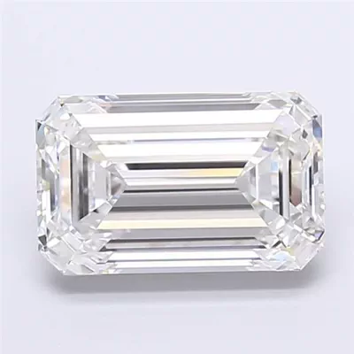 5.52ct F VVS2 Rare Carat Ideal Cut Emerald Lab Grown Diamond