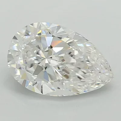 0.77ct D VVS2 Very Good Cut Pear Lab Grown Diamond