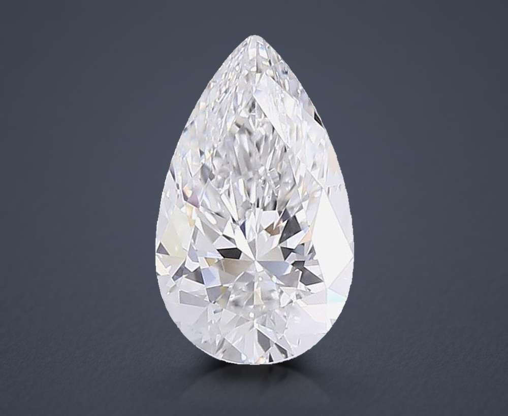 3.07ct F VS1 Rare Carat Ideal Cut Pear Lab Grown Diamond