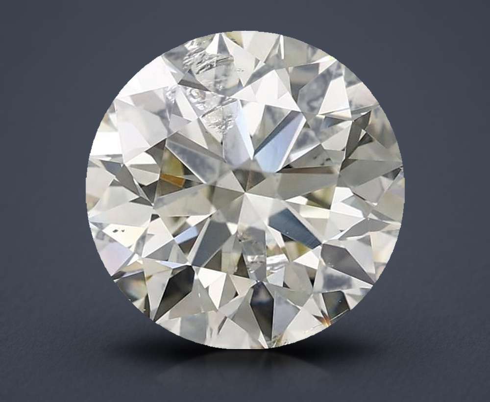 4.03ct K SI2 Rare Carat Ideal Cut Round Diamond