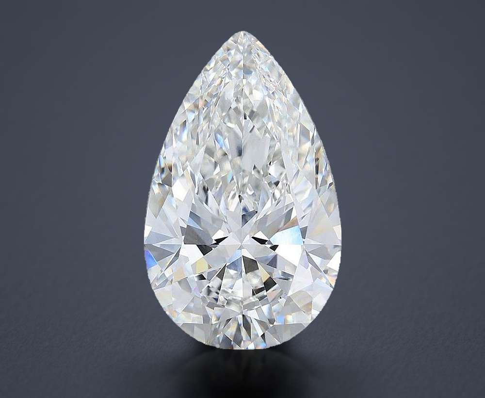 12.10ct F VVS2 Rare Carat Ideal Cut Pear Lab Grown Diamond