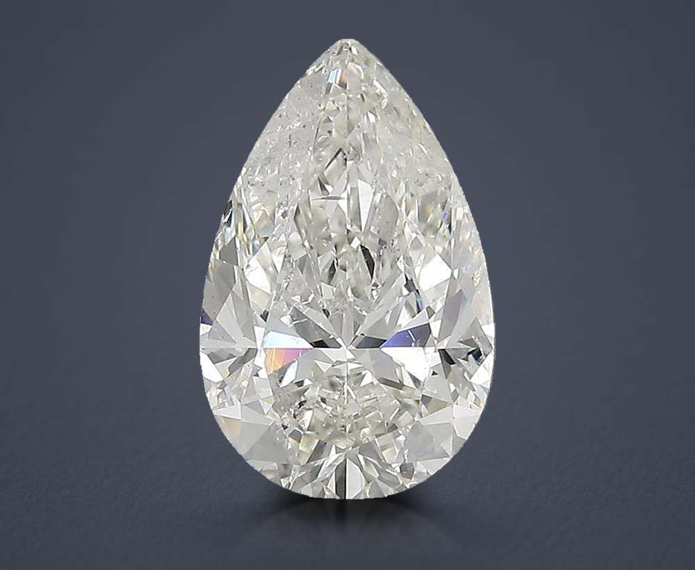 3.02ct I SI2 Rare Carat Ideal Cut Pear Diamond
