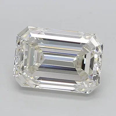 3.02ct H VVS2 Rare Carat Ideal Cut Emerald Lab Grown Diamond