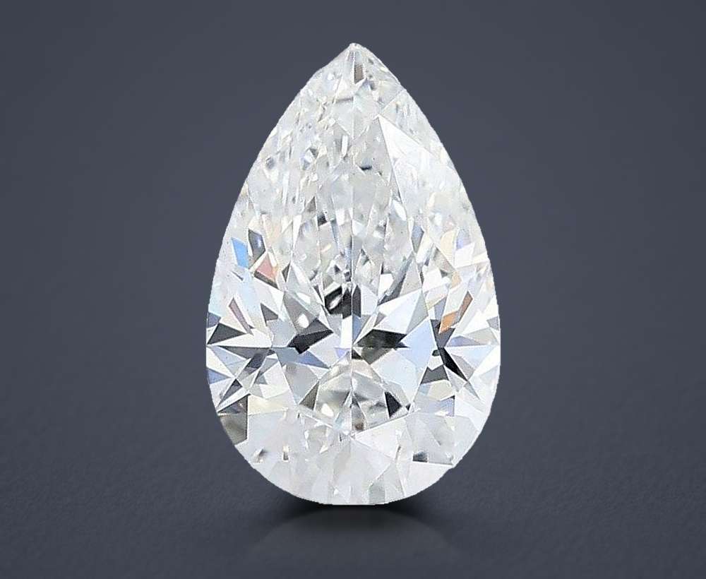 1.58ct D VS2 Rare Carat Ideal Cut Pear Lab Grown Diamond