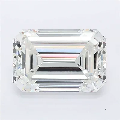 3.08ct F VVS2 Rare Carat Ideal Cut Emerald Lab Grown Diamond