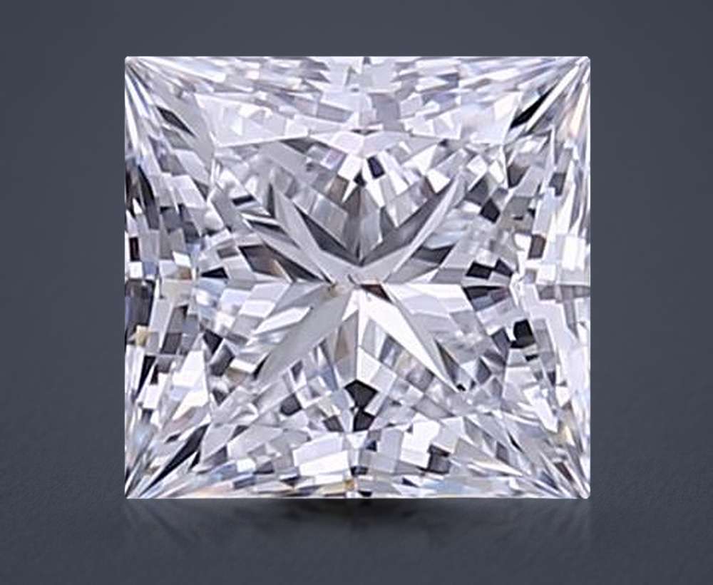 1.51ct D VS2 Rare Carat Ideal Cut Princess Lab Grown Diamond