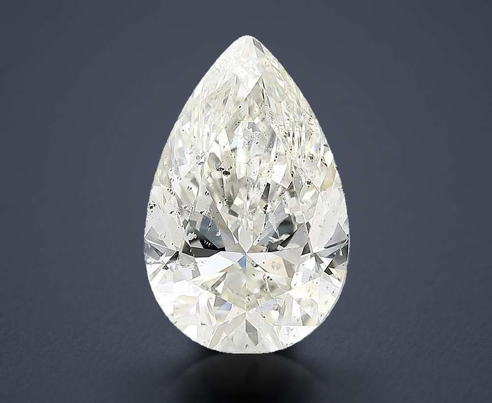 7.03ct J SI2 Rare Carat Ideal Cut Pear Diamond