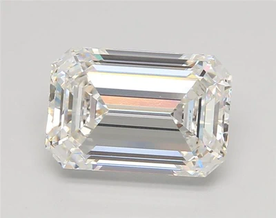 4.05ct F VVS2 Rare Carat Ideal Cut Emerald Lab Grown Diamond